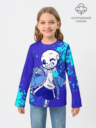 Детский лонгслив / UNDERTALE SANS BLUE