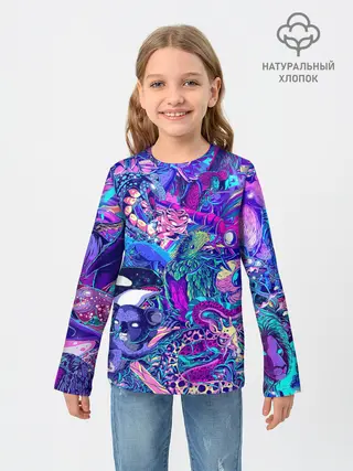 Детский лонгслив / Неоновые Звери