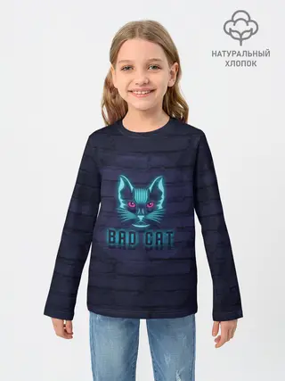 Детский лонгслив / Bad cat