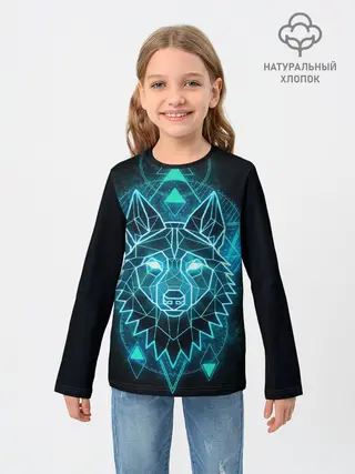 Детский лонгслив / НЕОНОВЫЙ ВОЛК