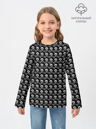 Детский лонгслив / черепа