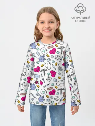Детский лонгслив / Медицинский паттерн