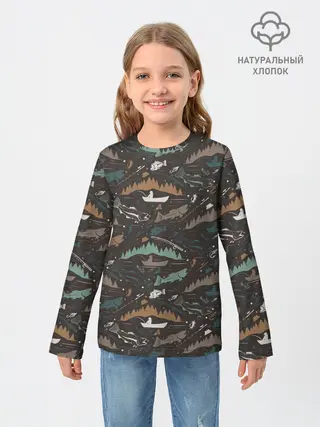 Детский лонгслив / На Рыбалке
