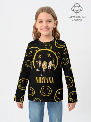 Детский лонгслив / Арт на группу Nirvana