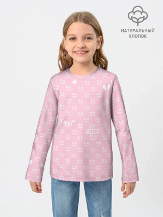 Детский лонгслив / Lil Peep pink pattern