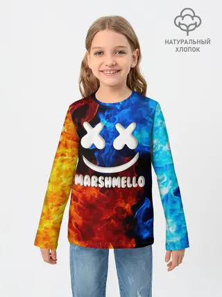 Детский лонгслив / Marshmello Fire