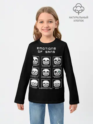 Детский лонгслив / Emotions of sans