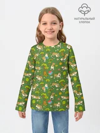 Детский лонгслив / Забавные собаки