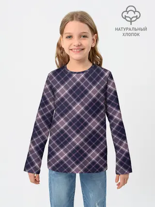 Детский лонгслив / Текстура в клетку