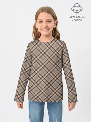 Детский лонгслив / Клеточный узор