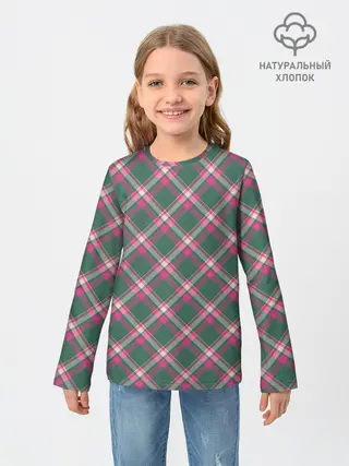Детский лонгслив / Клеточный узор