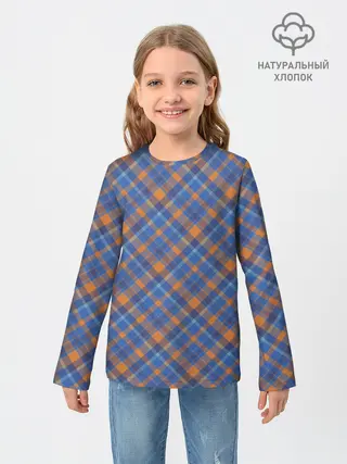 Детский лонгслив / Клеточный узор