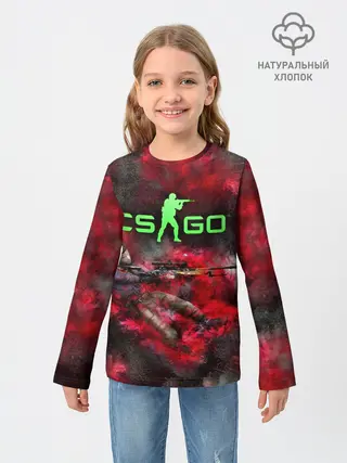 Детский лонгслив / CS GO Red heat