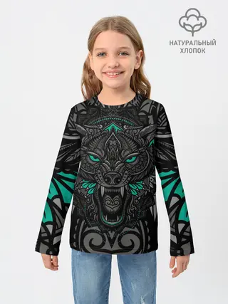 Детский лонгслив / Рисунок волк