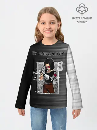 Детский лонгслив / Cyberpunk 2077 WE HAVE A CITY TO BURN!