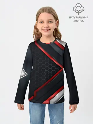Детский лонгслив / luxury Black 3D СОТЫ