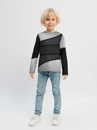 Детский лонгслив / 3D luxury style silver black