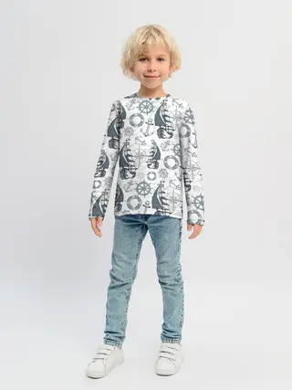 Детский лонгслив / Морской узор Nautical Pattern