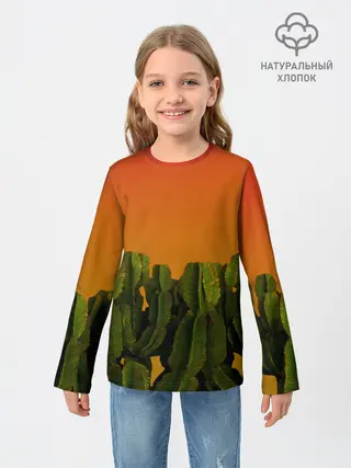 Детский лонгслив / Кактусы на закате