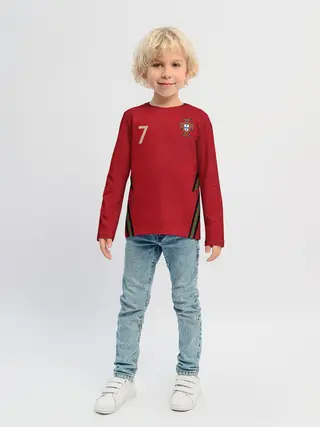 Детский лонгслив / Ronaldo home EURO 2020
