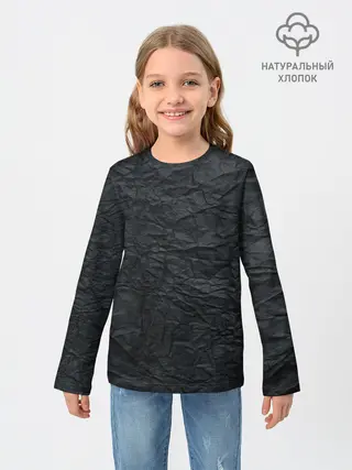 Детский лонгслив / Черная Бумага