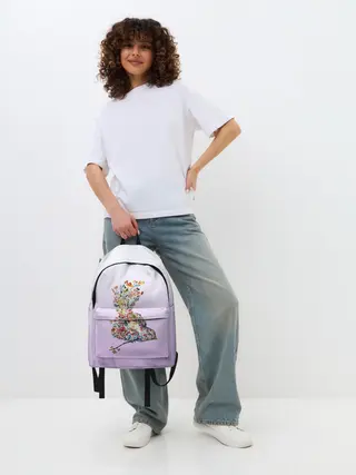 Рюкзак джинсовый / акварельная птичка