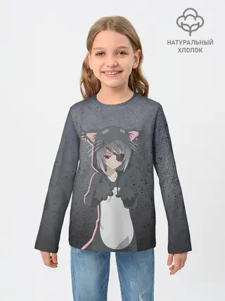 Детский лонгслив / Catgirl sadness