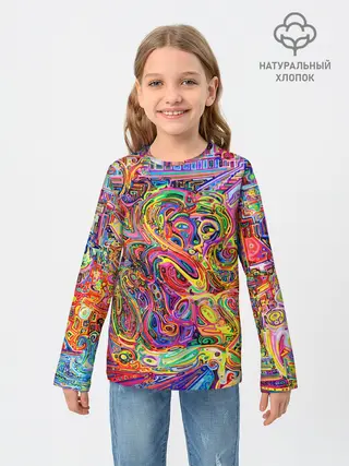 Детский лонгслив / НЕОНОВЫЕ ЛИНИИ / АБСТРАКЦИЯ