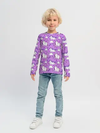 Детский лонгслив / Unicorn pattern