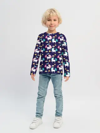 Детский лонгслив / Unicorn pattern
