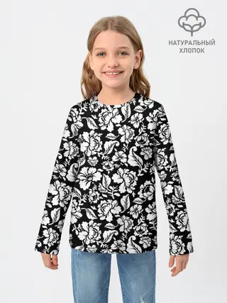 Детский лонгслив / White flowers