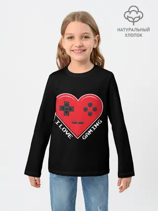 Детский лонгслив / I Love Gaming
