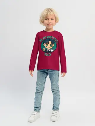 Детский лонгслив / Kid wants coffee