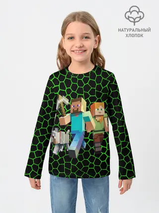 Детский лонгслив / minecraft