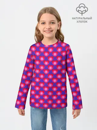 Детский лонгслив / Неоновые сердца