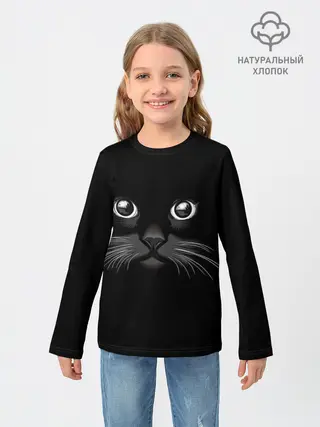 Детский лонгслив / Кошачья моська