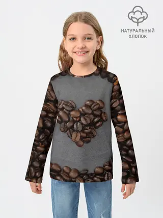 Детский лонгслив / Люблю кофе