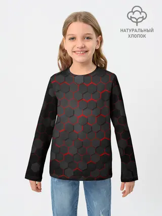 Детский лонгслив / OCTAGON красный