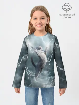 Детский лонгслив / Грозовой кошак.