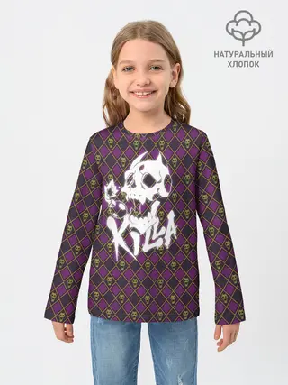 Детский лонгслив / KILLER QUEEN белая на узоре