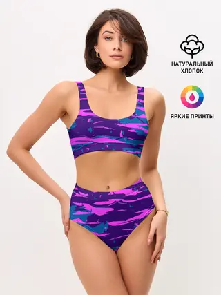 Женские топ и трусы / CYBERSTYLE NEON CAMOUFLAGE