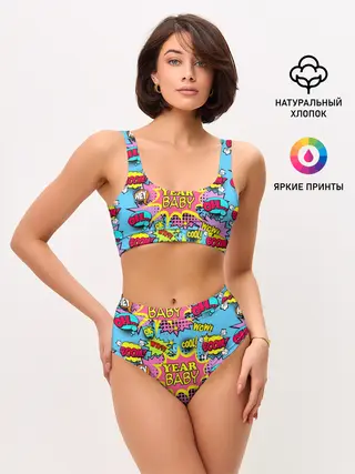 Женские топ и трусы / Year baby Pop art print