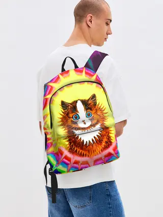 Рюкзак джинсовый / Psychedelic Rainbow Cat