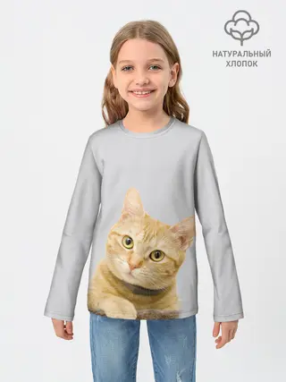 Детский лонгслив / Рыжий котик