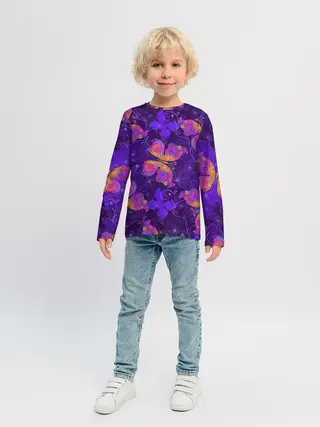 Детский лонгслив / БАБОЧКИ ПАТТЕРН | BUTTERFLY PATTERN
