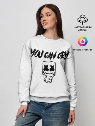 Женский свитшот / Marshmello. You can cry