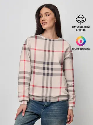 Женский свитшот / Светлая клетка