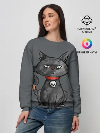 Женский свитшот / Кот бедолага