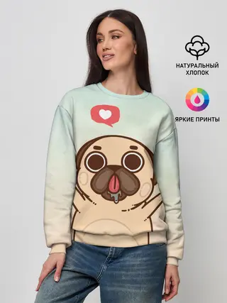 Женский свитшот / Puglie Pug Like