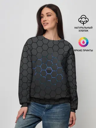 Женский свитшот / Соты карбон